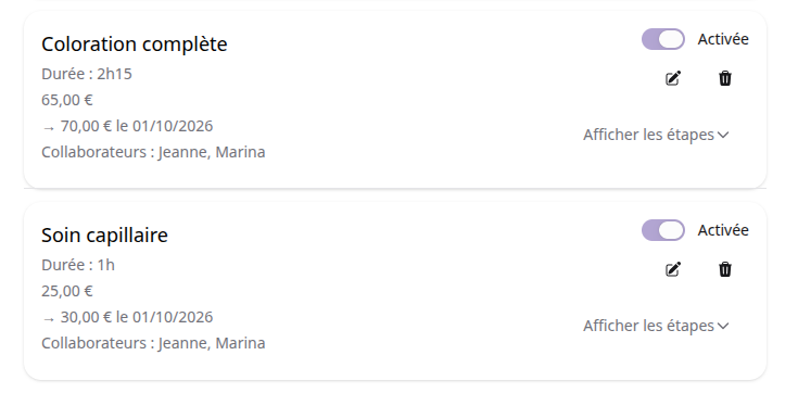 Planifiez vos changements de prix